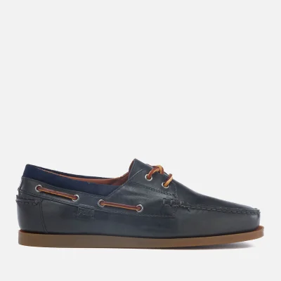 Polo Ralph Lauren Men's Dayne Smooth Oil Leather Boat Shoes - Newport Navy