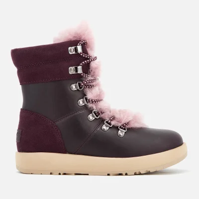 UGG Women's Viki Waterproof Leather Lace Up Boots - Port