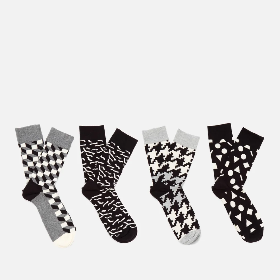 Happy Socks Mens Socks Gift Box - Black/White - UK 7.5-11.5 Image 1