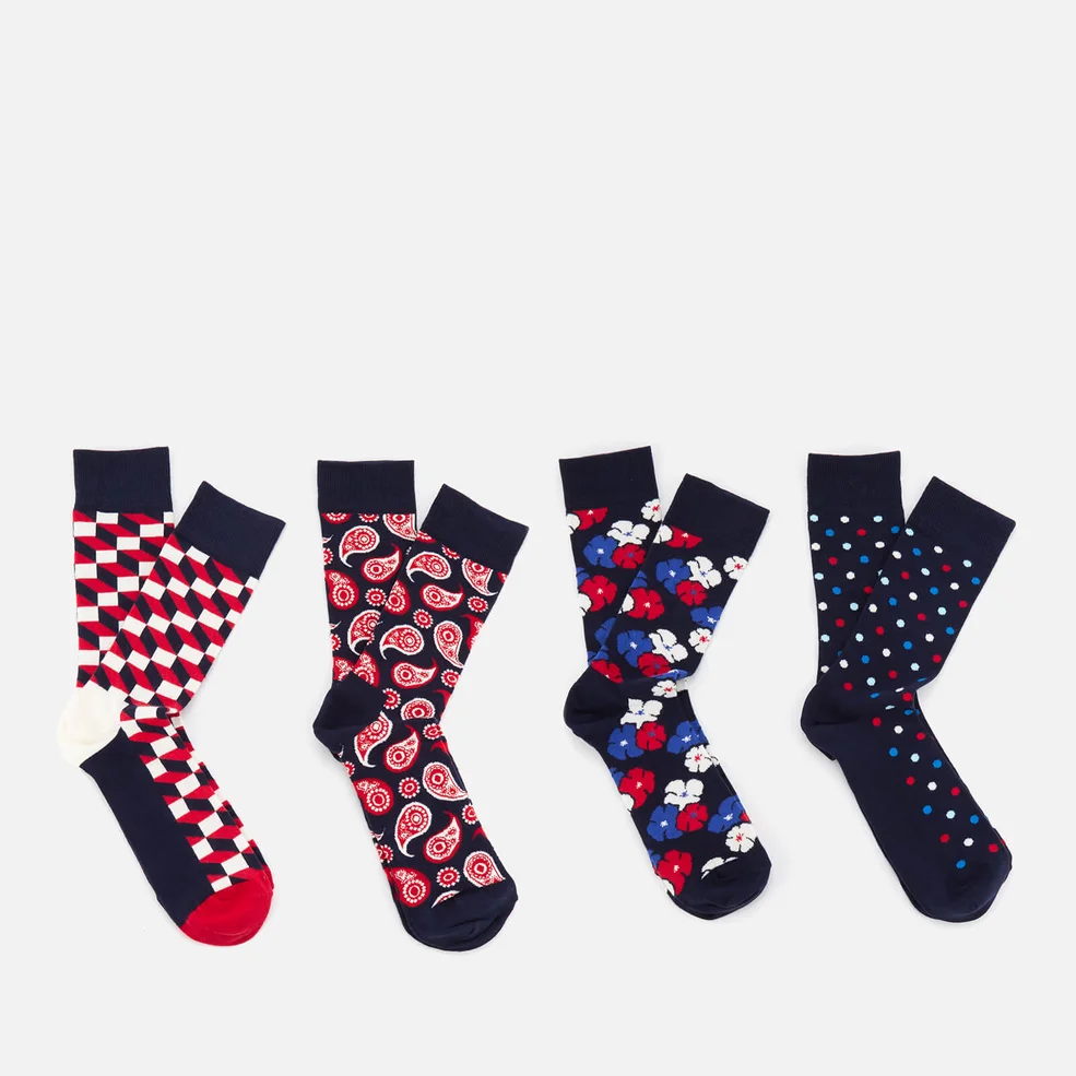 Happy Socks Mens Floral Socks Gift Box - Multi - UK 7.5-11.5 Image 1