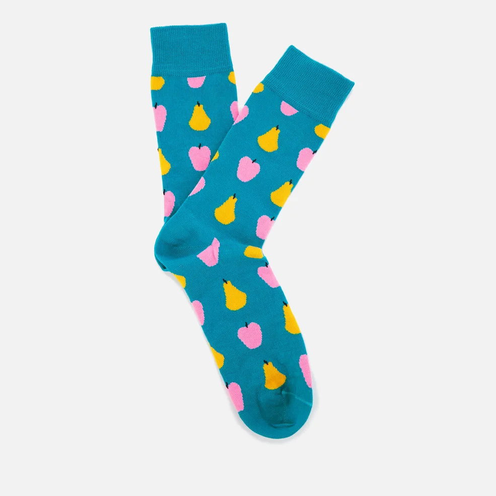 Happy Socks Mens Fruit Pattern Socks - Blue - UK 7.5-11.5 Image 1