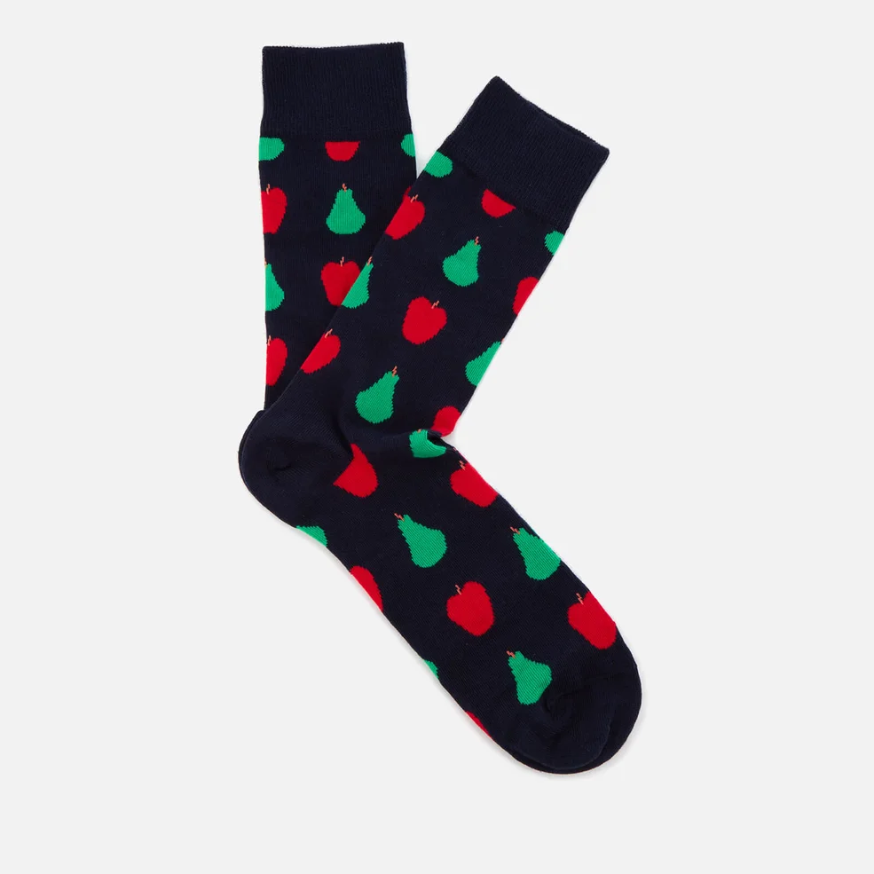 Happy Socks Mens Fruit Pattern Socks - Navy - UK 7.5-11.5 Image 1