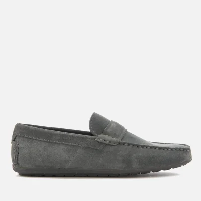 HUGO Men's Travelling Dandy Suede Moccasin Shoes - Dark Grey