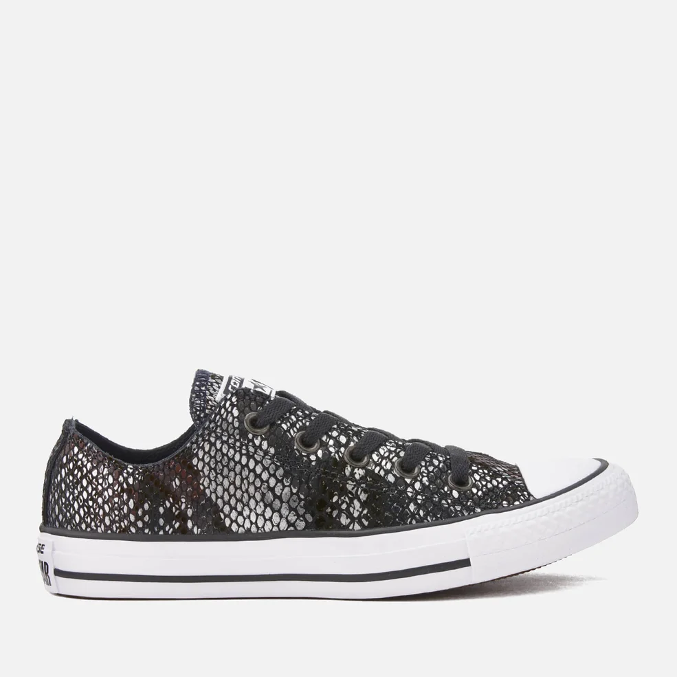 Converse Women's Chuck Taylor All Star Ox Trainers - Black/Black/White Image 1