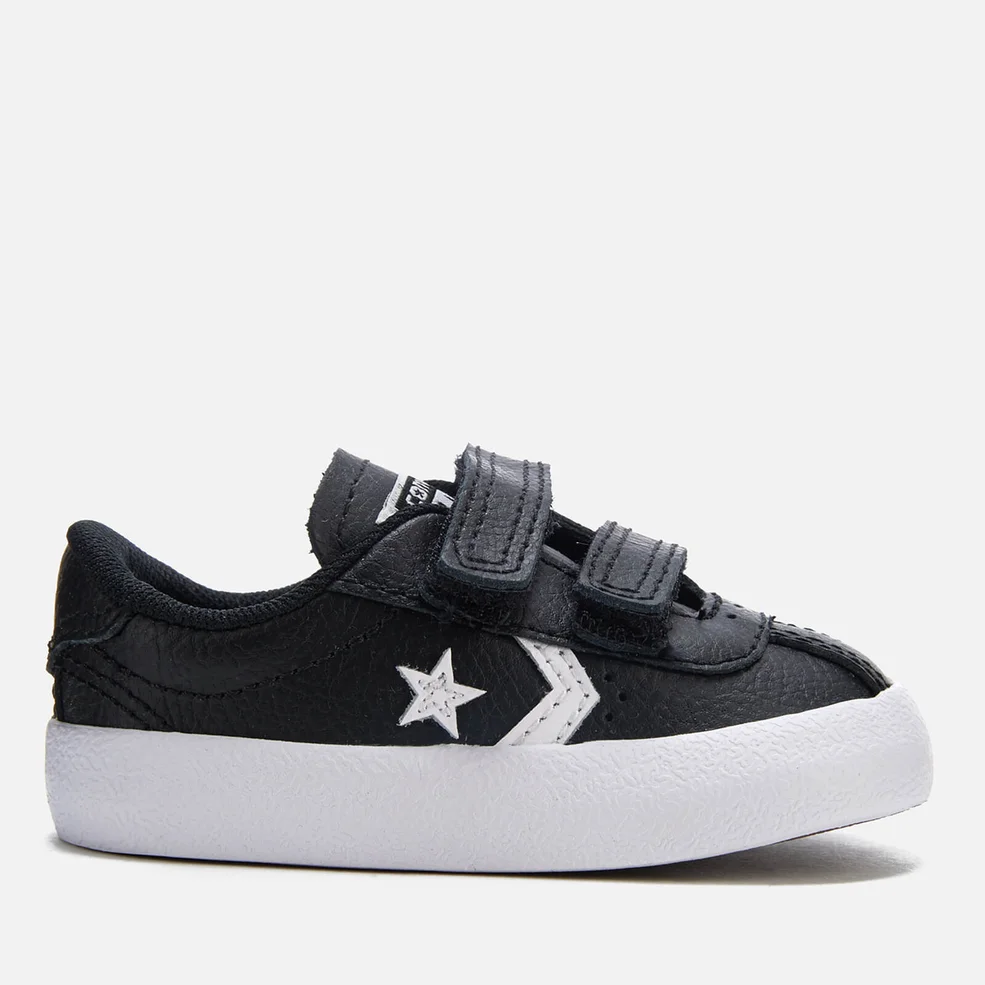 Converse Toddlers' Breakpoint 2V Leather Ox Trainers - Black/White/Black Image 1
