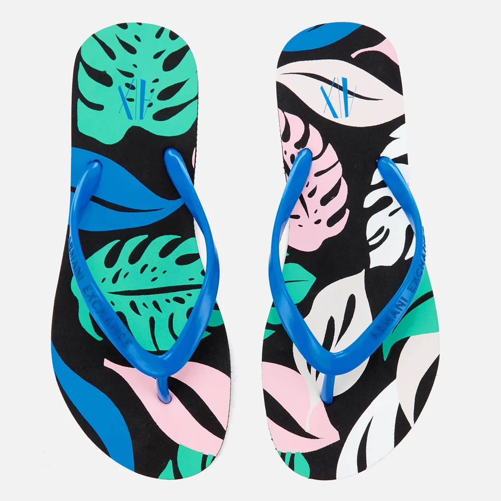 Armani Exchange Women's Flip Flops - Pattern Leaves Image 1