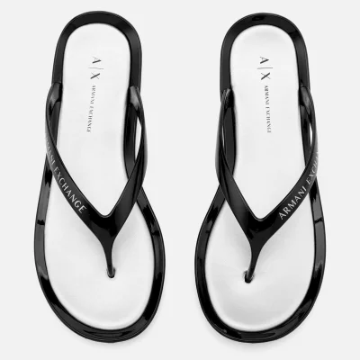 Armani Exchange Women's PVC Flip Flops - Nero/Argento