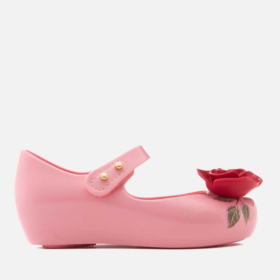 Mini Melissa Toddlers' Disney Ultragirl 18 Beauty Ballet Flats - Pink Rose Image 1