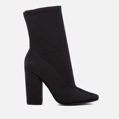 Kendall + Kylie Women's Hailey Stretch Satin Sock Heeled Boots - Black