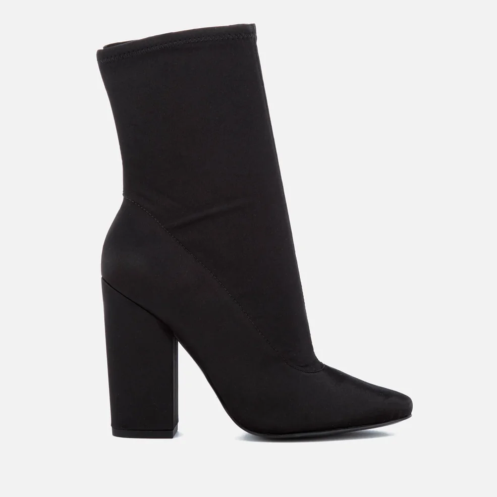 Kendall + Kylie Women's Hailey Stretch Satin Sock Heeled Boots - Black Image 1