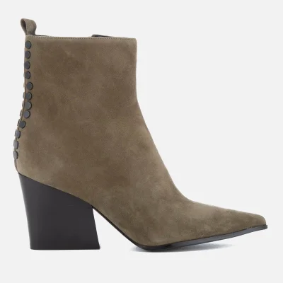 Kendall + Kylie Women's Felix Suede Heeled Ankle Boots - Olive