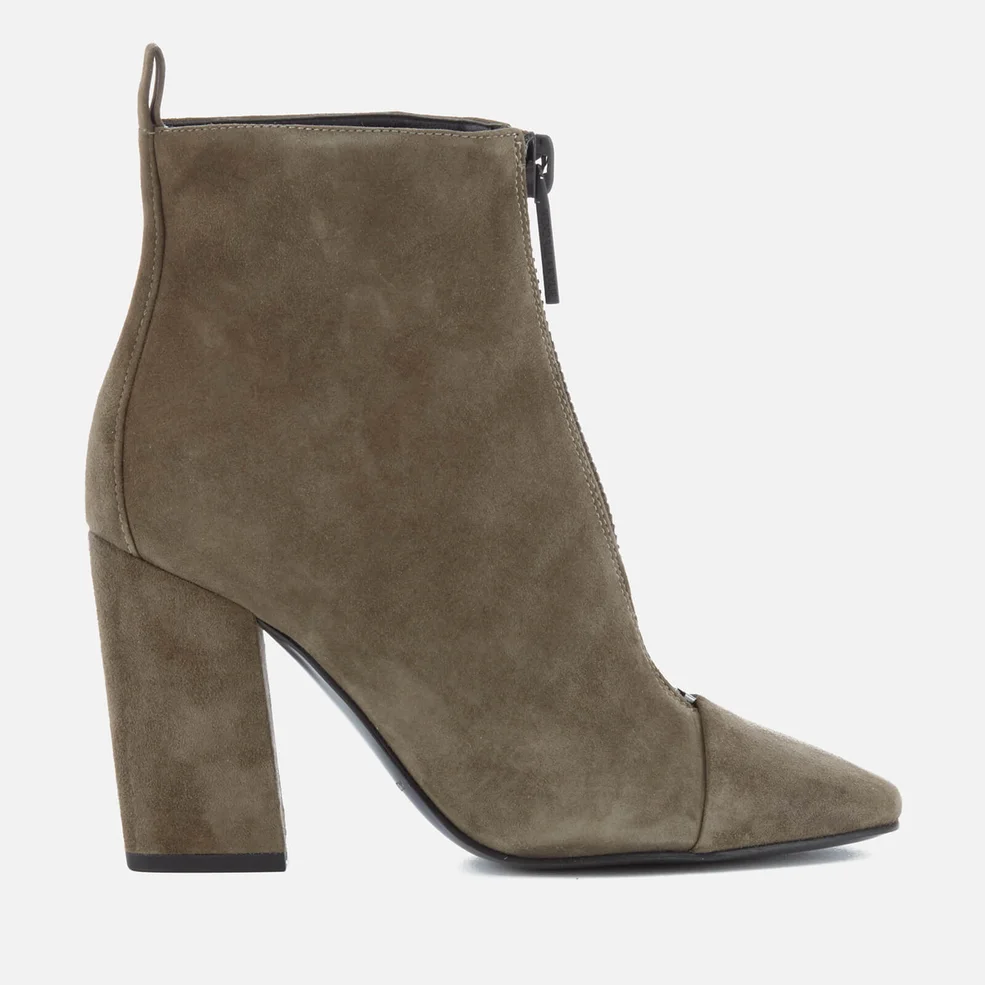 Kendall + Kylie Women's Raquel Suede Zip Front Heeled Ankle Boots - Olive Image 1