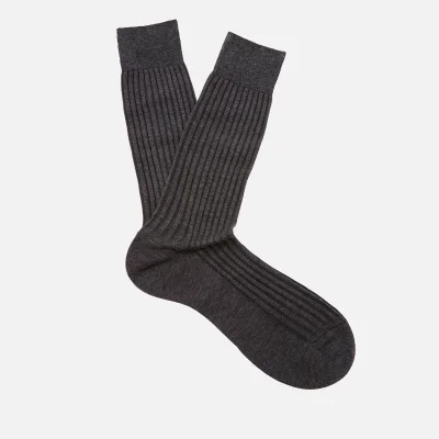 Pantherella Men's Danvers Classic Cotton Socks - Dark Grey
