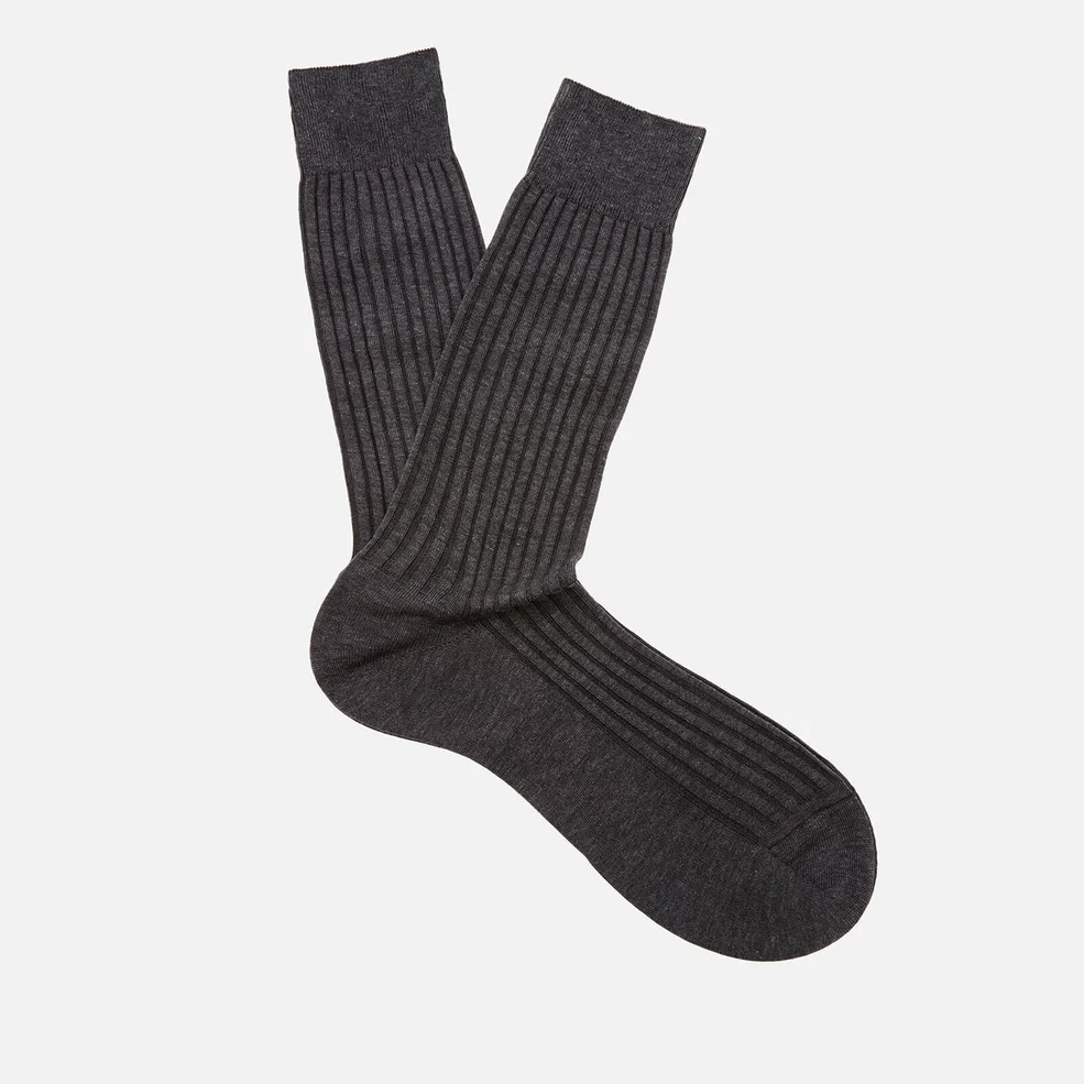 Pantherella Men's Danvers Classic Cotton Socks - Dark Grey Image 1