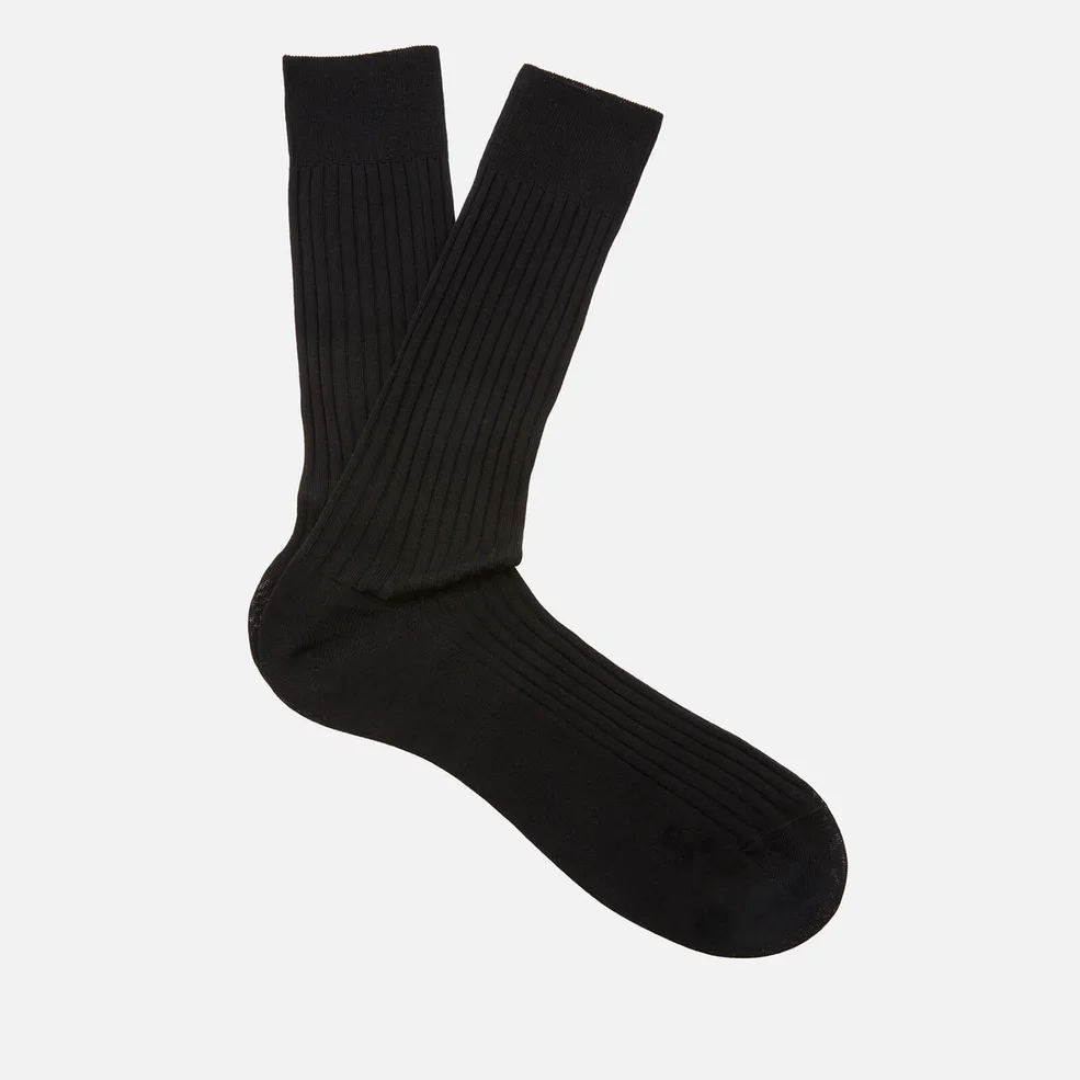 Pantherella Men's Danvers Classic Cotton Socks - Black Image 1