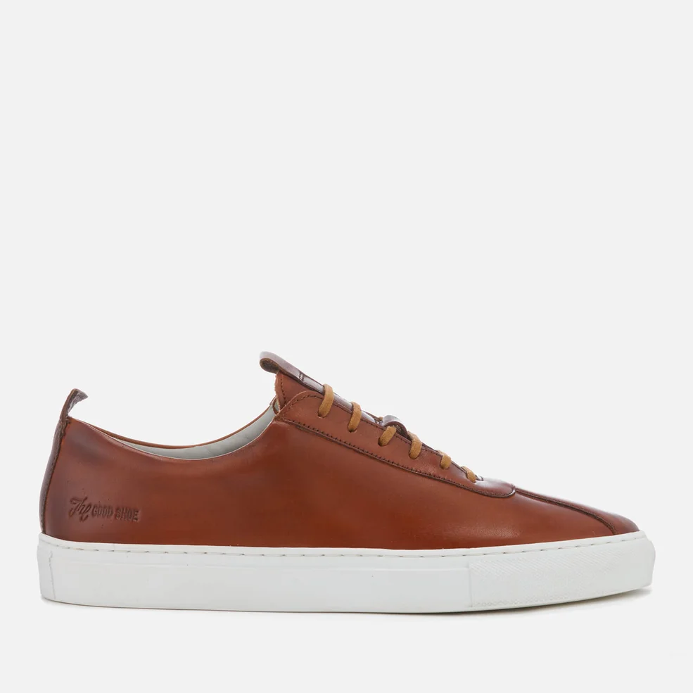 Grenson Men's Sneaker 1 Hand Painted Leather Cupsole Trainers - Tan Image 1
