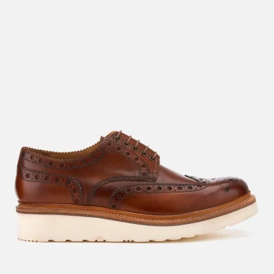 Grenson Men's Archie V Hand Painted Leather Brogues - Tan