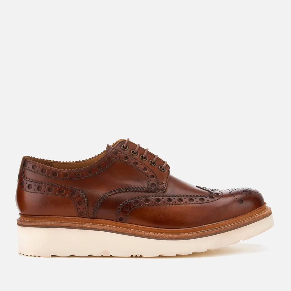 Grenson Men's Archie V Hand Painted Leather Brogues - Tan Image 1