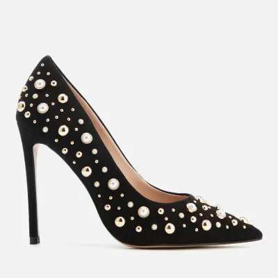 Carvela Women's Alabaster Suede Embellished Court Shoes - Black