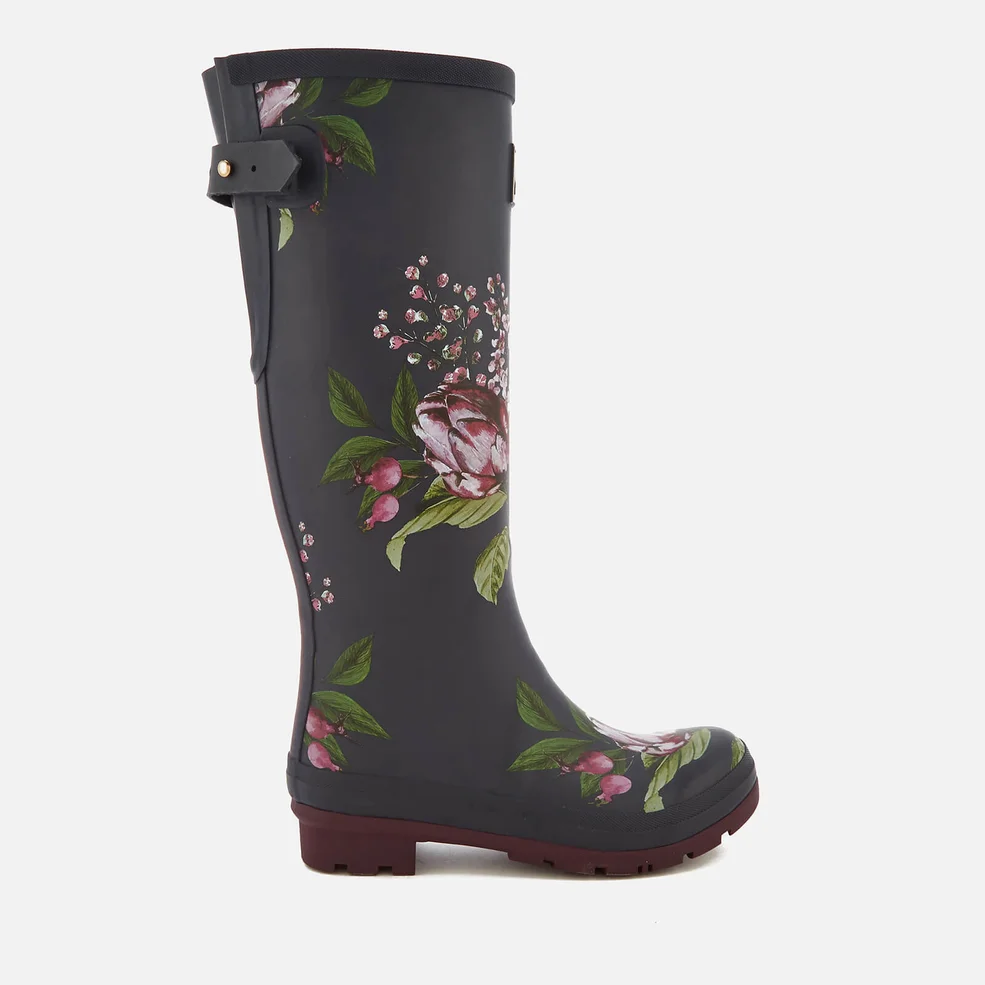 Joules Women's Welly Print Adjustable Tall Wellies - Navy Artichoke Floral Image 1