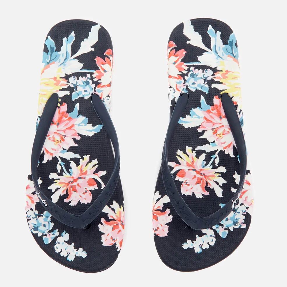 Joules Women's Flip Flops - Navy Whitstable Floral Image 1