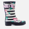 Joules Kids' Stripe Wellies - Margate Floral - Image 1