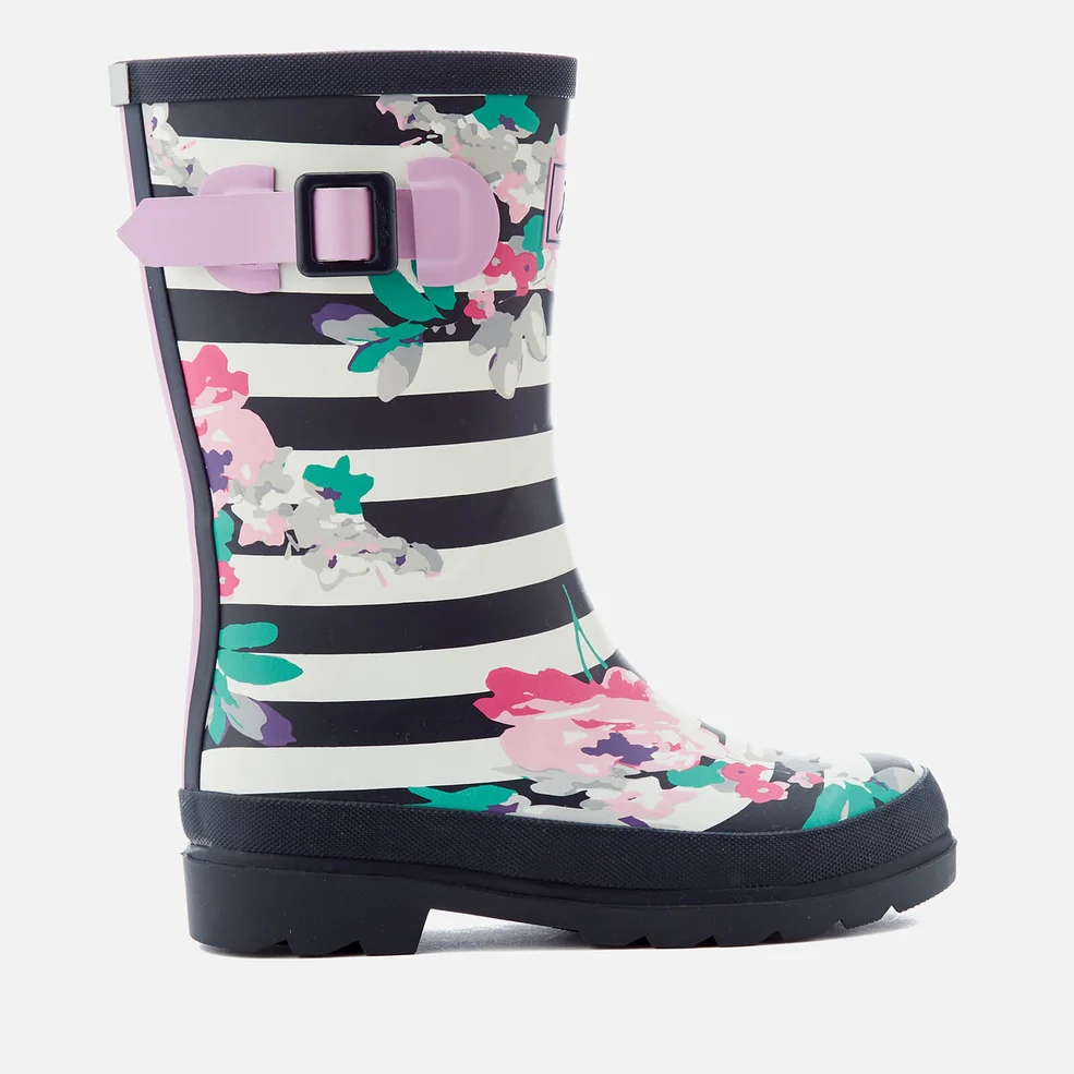 Joules Kids' Stripe Wellies - Margate Floral Image 1