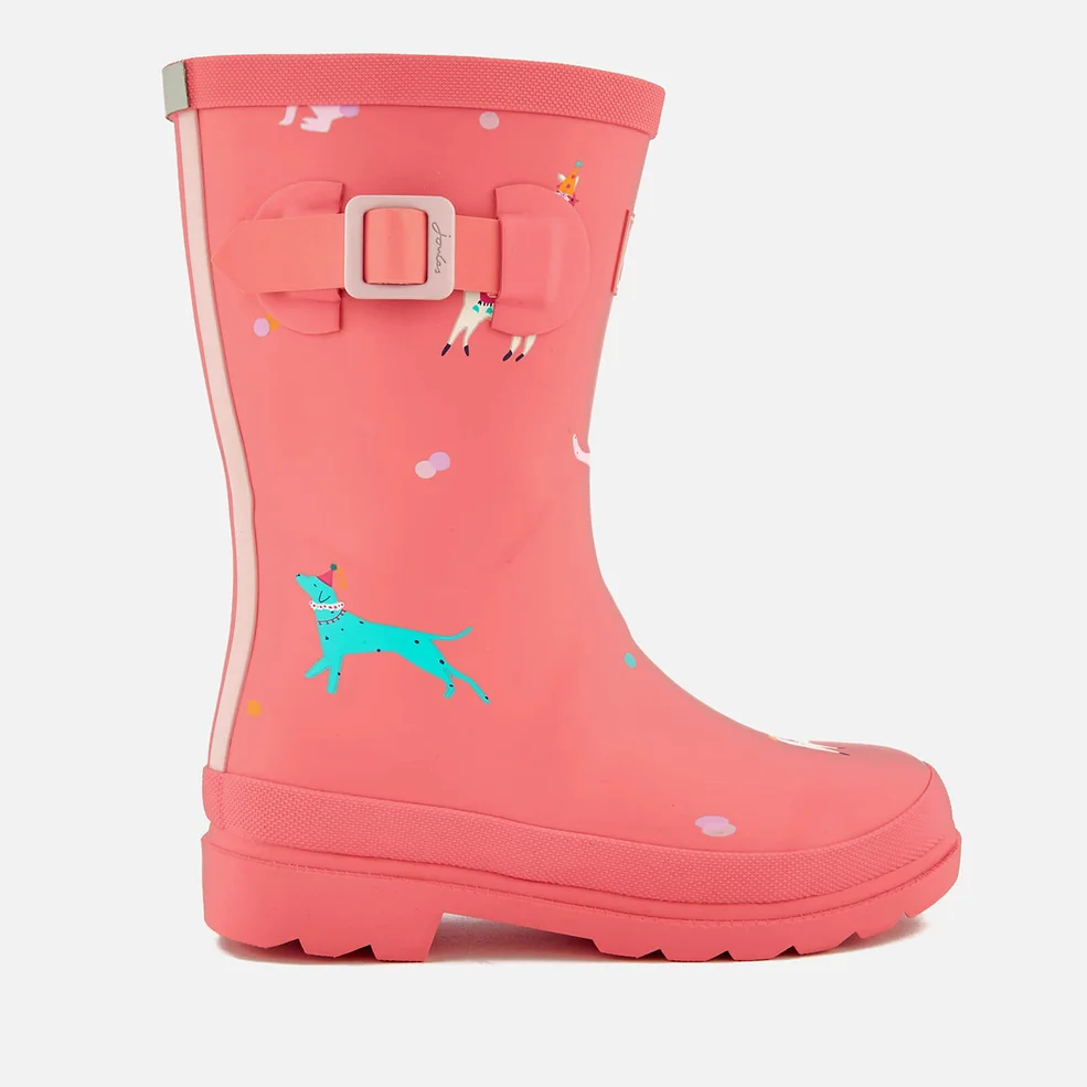 Joules Kids' Festival Friends Wellies - Bright Pink Image 1