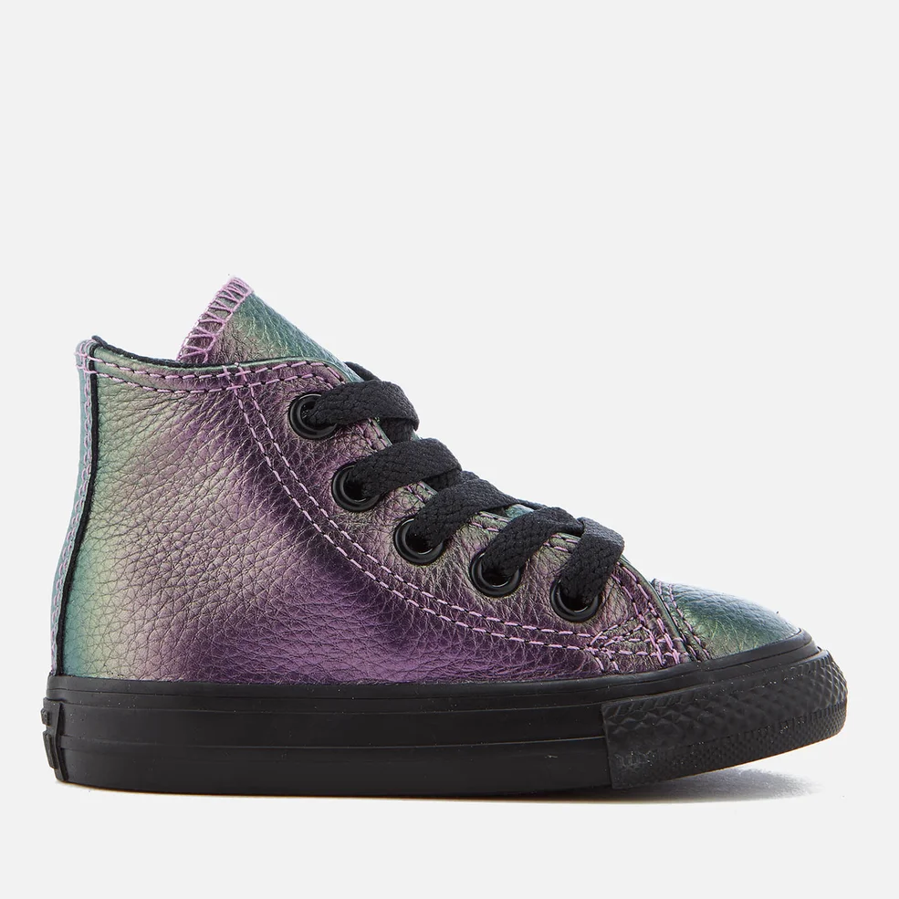 Converse Toddlers' Chuck Taylor All Star Hi-Top Trainers - Violet/Black/Black Image 1