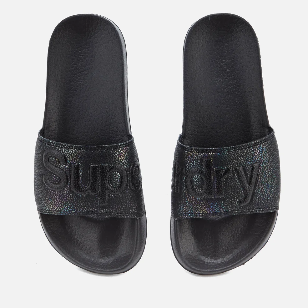 Superdry Women's Pool Slide Sandals - Black Petrol Image 1