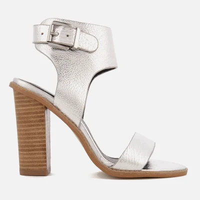 Sol Sana Women's Tiki II Leather Heeled Sandals - Silver