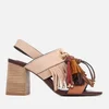 See By Chloé Women's Leather Tassel Heeled Sandals - Beige - Image 1