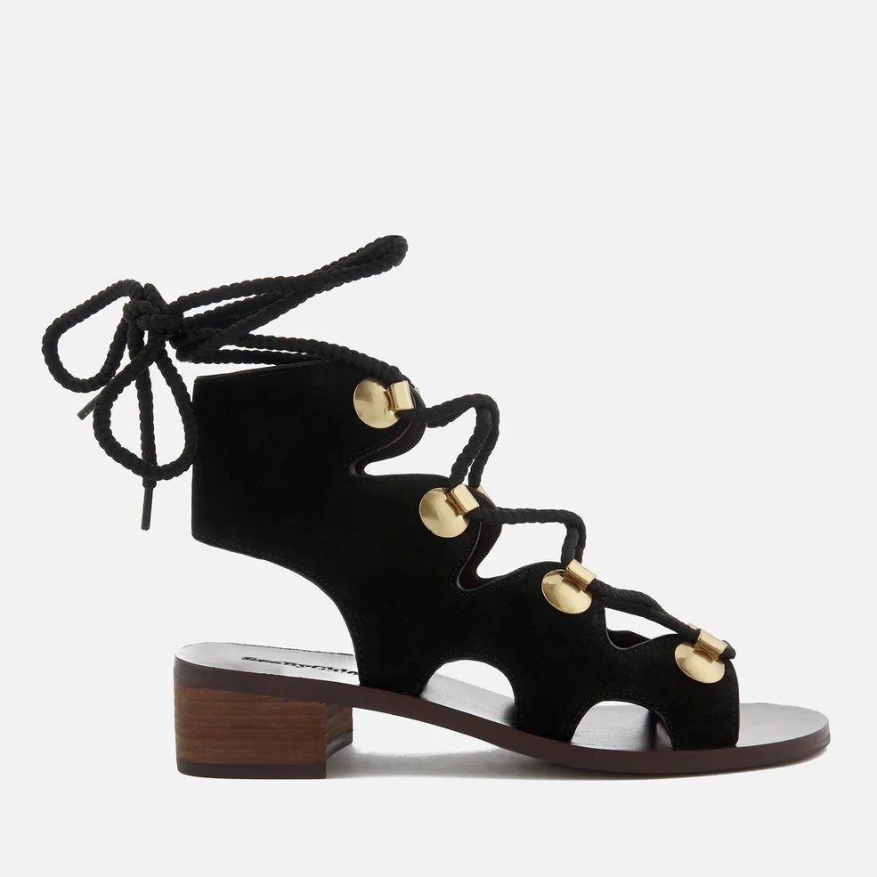 See By Chloé Women's Suede Lace Up Sandals - Black Image 1
