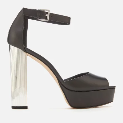 MICHAEL MICHAEL KORS Women's Paloma Leather Platform Heeled Sandals - Black