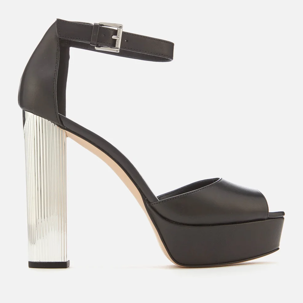 MICHAEL MICHAEL KORS Women's Paloma Leather Platform Heeled Sandals - Black Image 1