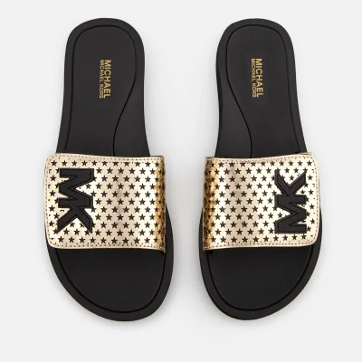 MICHAEL MICHAEL KORS Women's MK Slide Sandals - Pale Gold