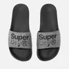 Superdry Men's Superdry Lineman Pool Slide Sandals - Black/Grey Grit - Image 1