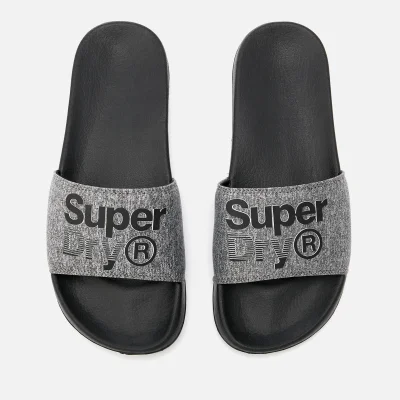 Superdry Men's Superdry Lineman Pool Slide Sandals - Black/Grey Grit