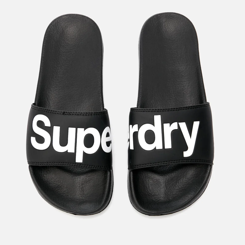 Superdry Men's Superdry Pool Slide Sandals - Black/Optic White Image 1