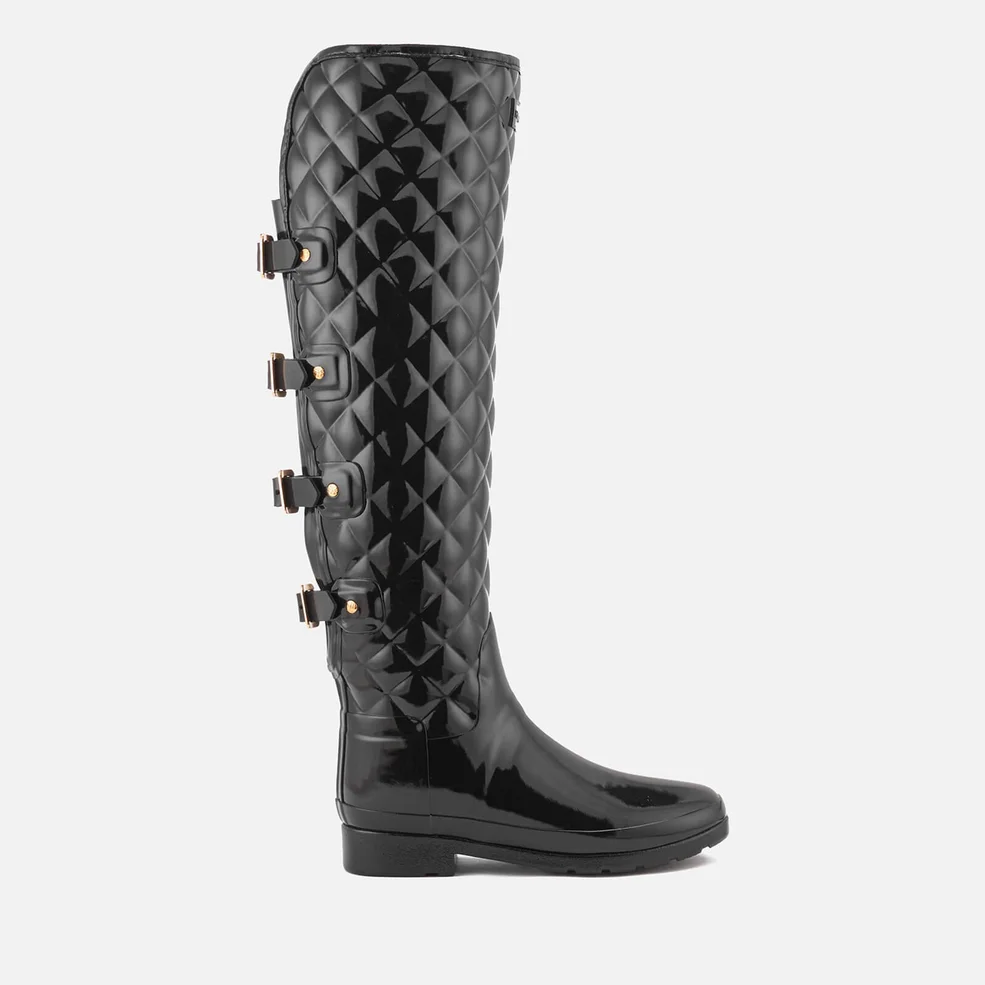 Hunter Women's Refined Over the Knee Gloss Quilted Boots - Black Image 1