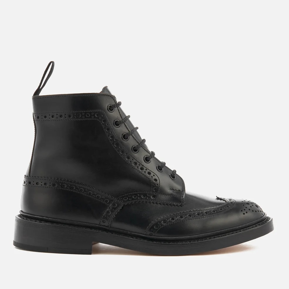 Tricker's Men's Stow Leather Brogue Lace Up Boots - Black Image 1