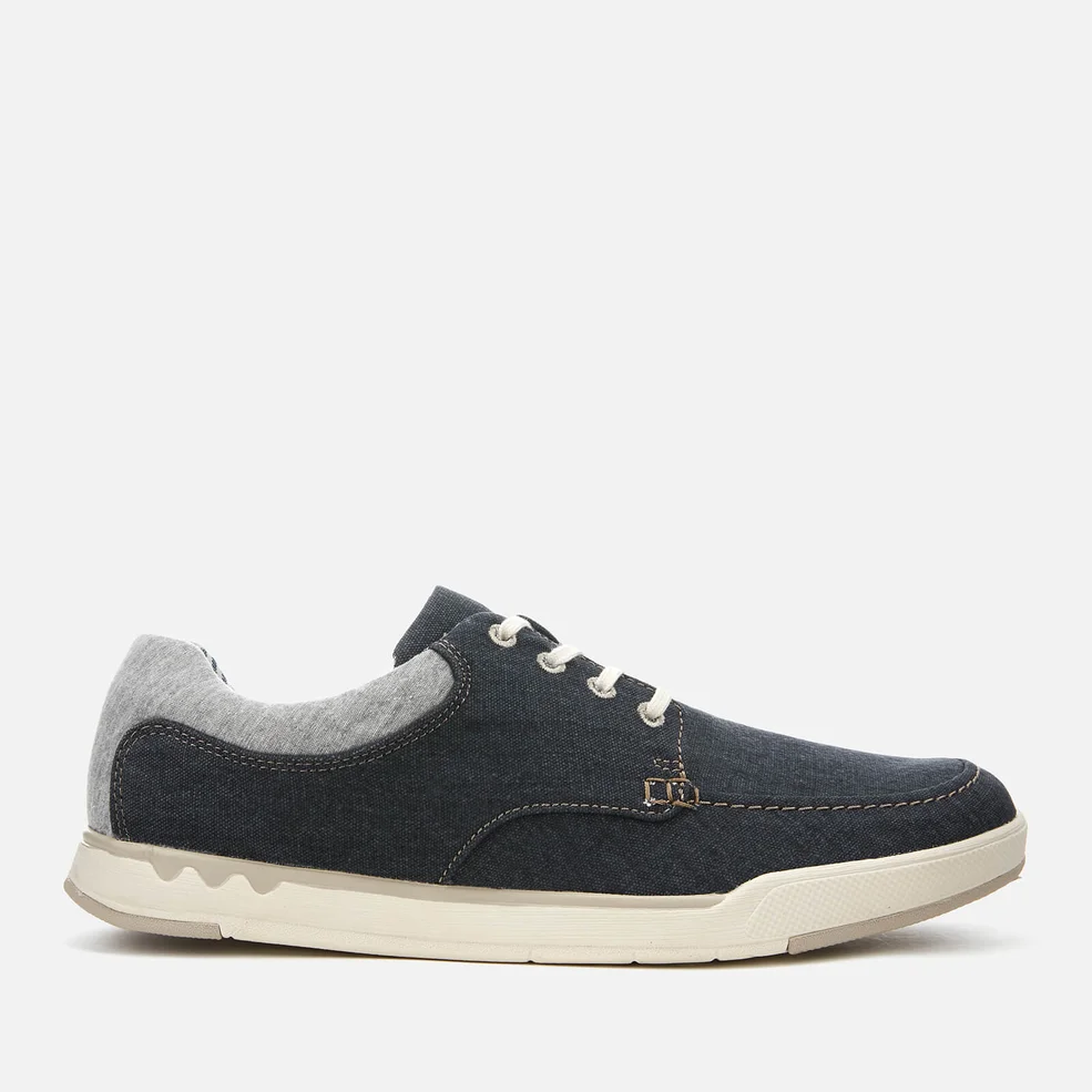 Clarks Men's Step Isle Lace Canvas Boat Shoes - Navy Image 1