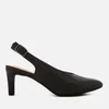 Clarks Women's Calla Violet Leather Sling Back Court Shoes - Black - Image 1