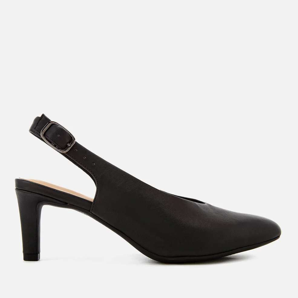Clarks Women's Calla Violet Leather Sling Back Court Shoes - Black Image 1