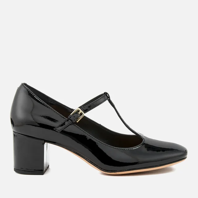 Clarks Women's Orabella Fern Patent T-Bar Block Heels - Black