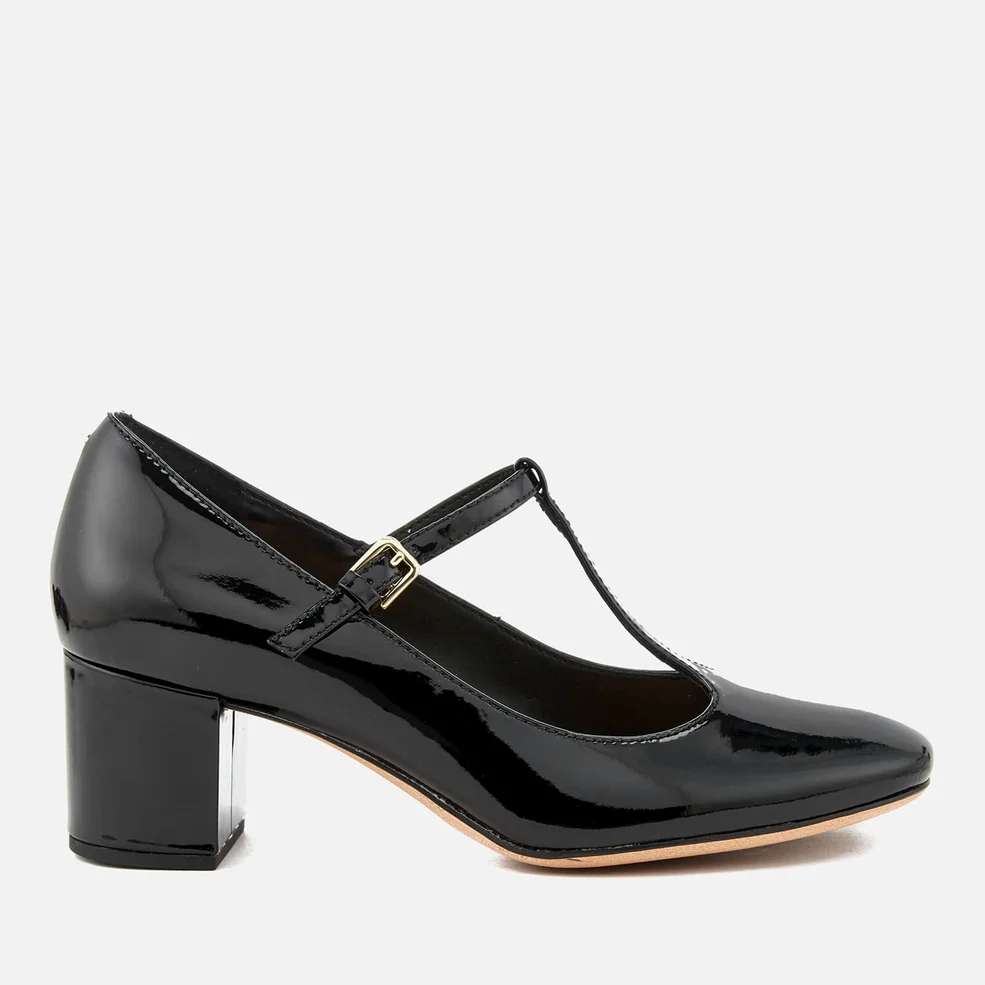 Clarks Women's Orabella Fern Patent T-Bar Block Heels - Black Image 1