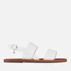 Dune Women's Lowpez Leather Double Strap Flat Sandals - White - Image 1