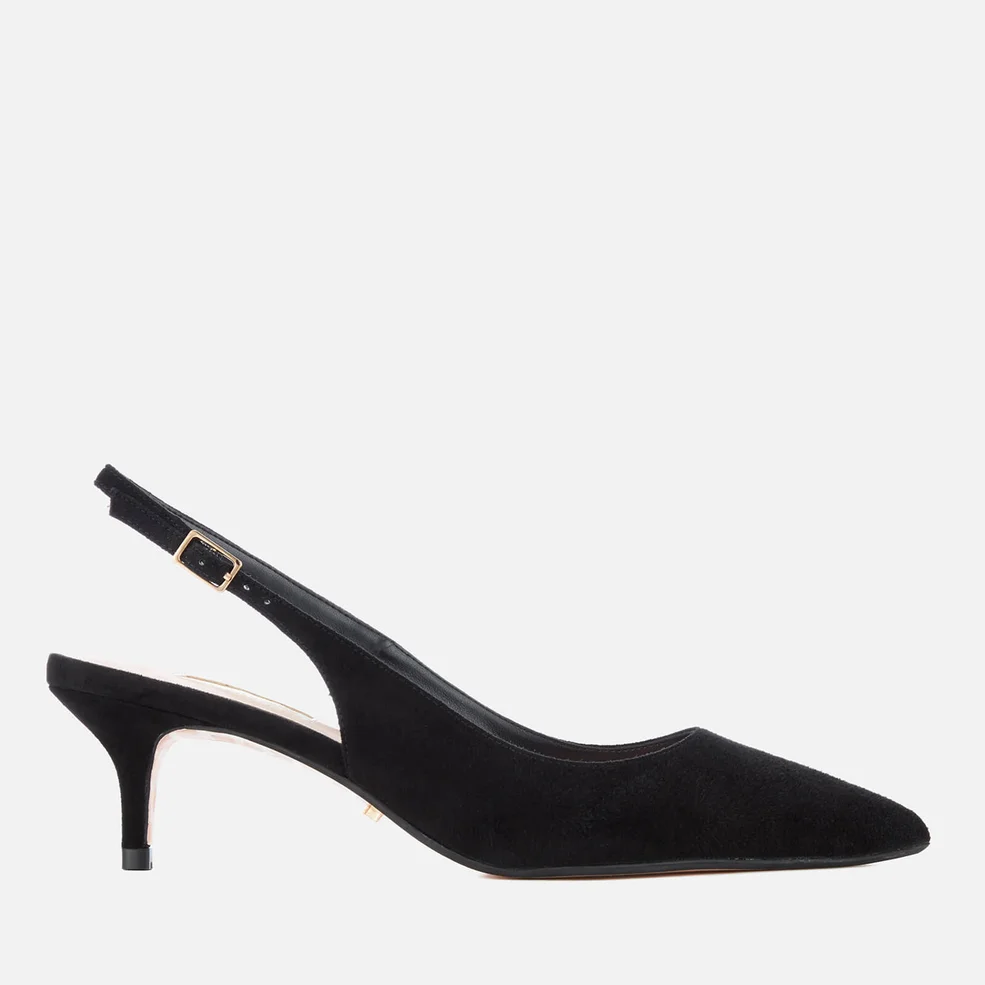 Dune Women's Casandra Suede Kitten Heeled Court Shoes - Black Image 1