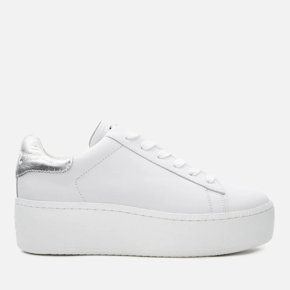Ash Women's Cult Nappa Leather Flatform Trainers - White/Moon Image 1