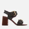 See By Chloé Women's Leather Blocked Heeled Sandals - Black - Image 1